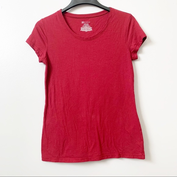 No Boundaries Tops - No Boundaries Burgundy Basic Tee